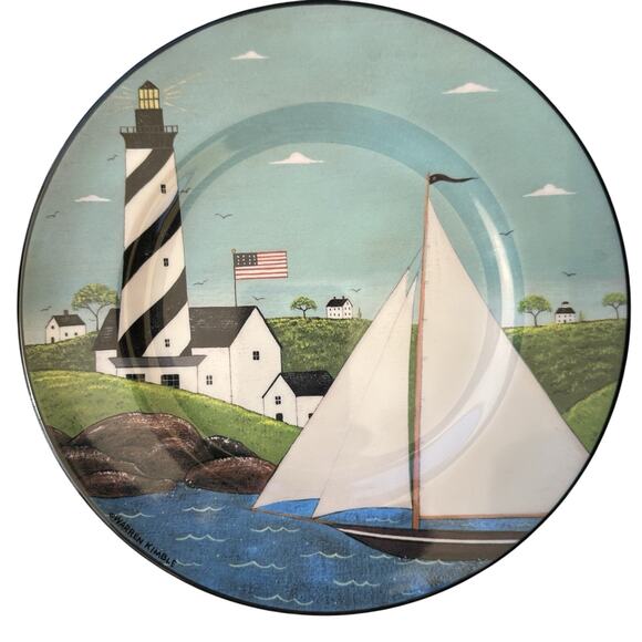 Oneida Coastal Breeze Sakura Melamine Set of 8” Plates Warren Kimble - Picture 2 of 6